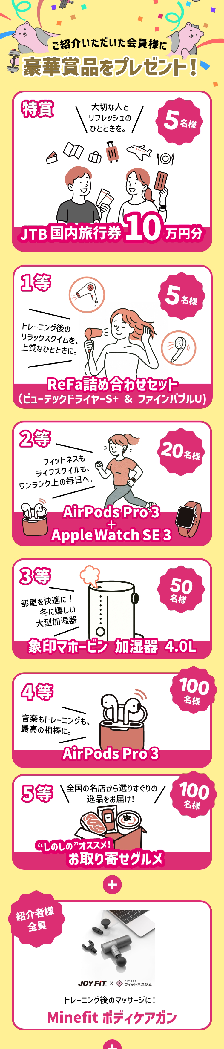 豪華賞品をプレゼント！