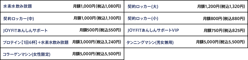 オプション料金