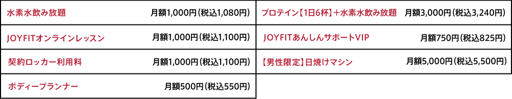 オプション料金