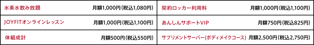 オプション料金