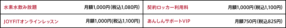 オプション料金