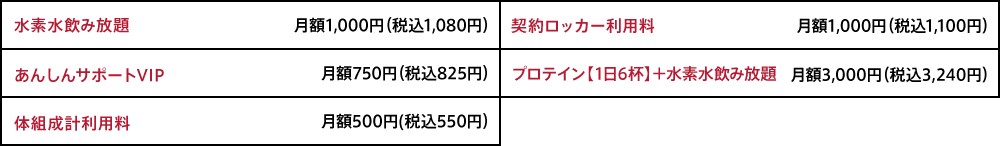 オプション料金