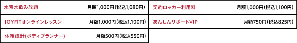 オプション料金
