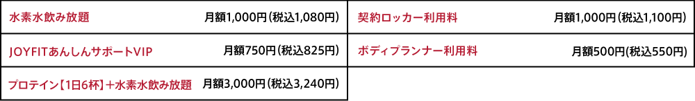 オプション料金