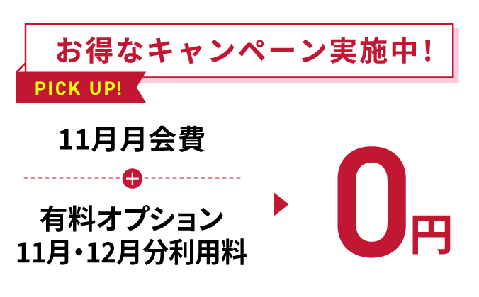 お得なキャンペーン実施中
