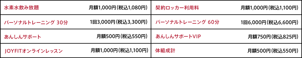 オプション料金