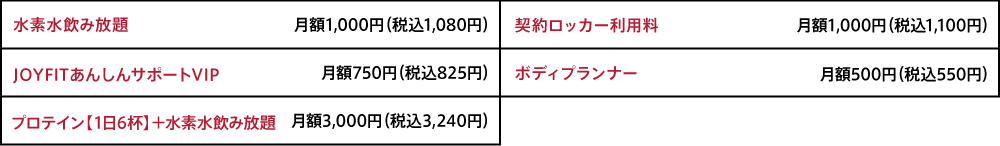 オプション料金