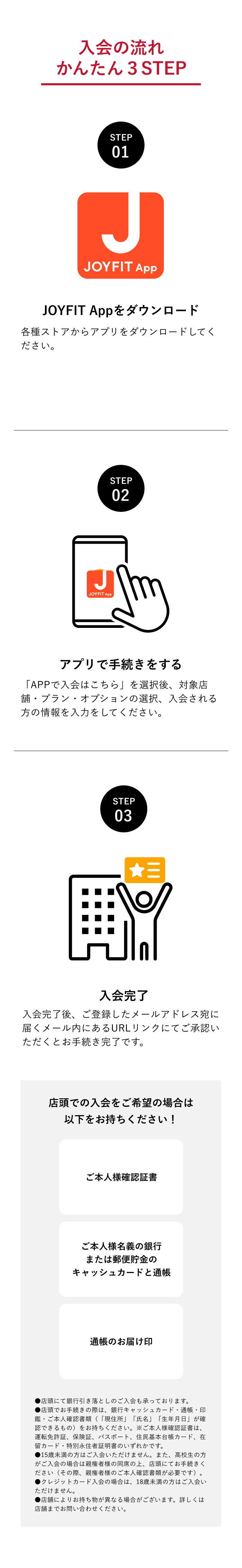 入会の流れ 簡単3STEP