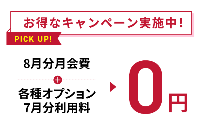 お得なキャンペーン実施中